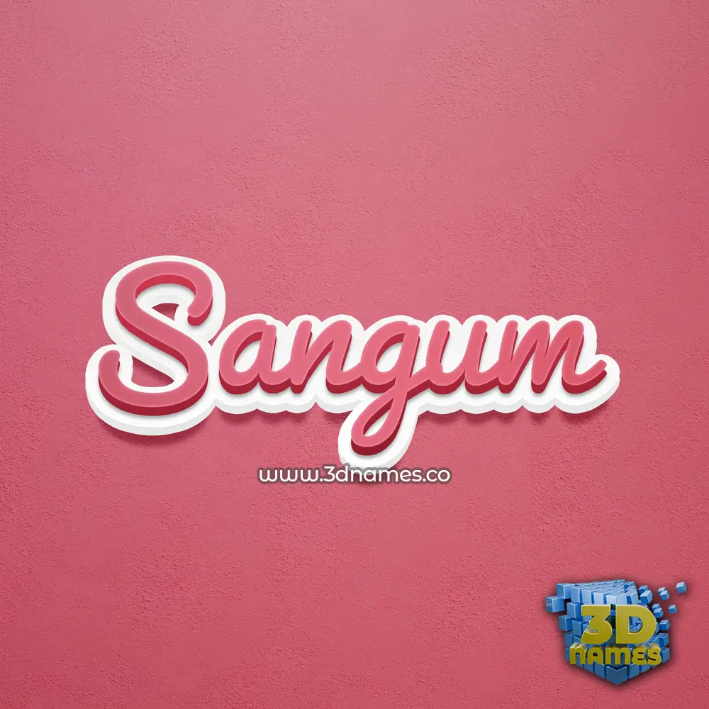 sangum in Red Scribble style - 3D name wallpaper