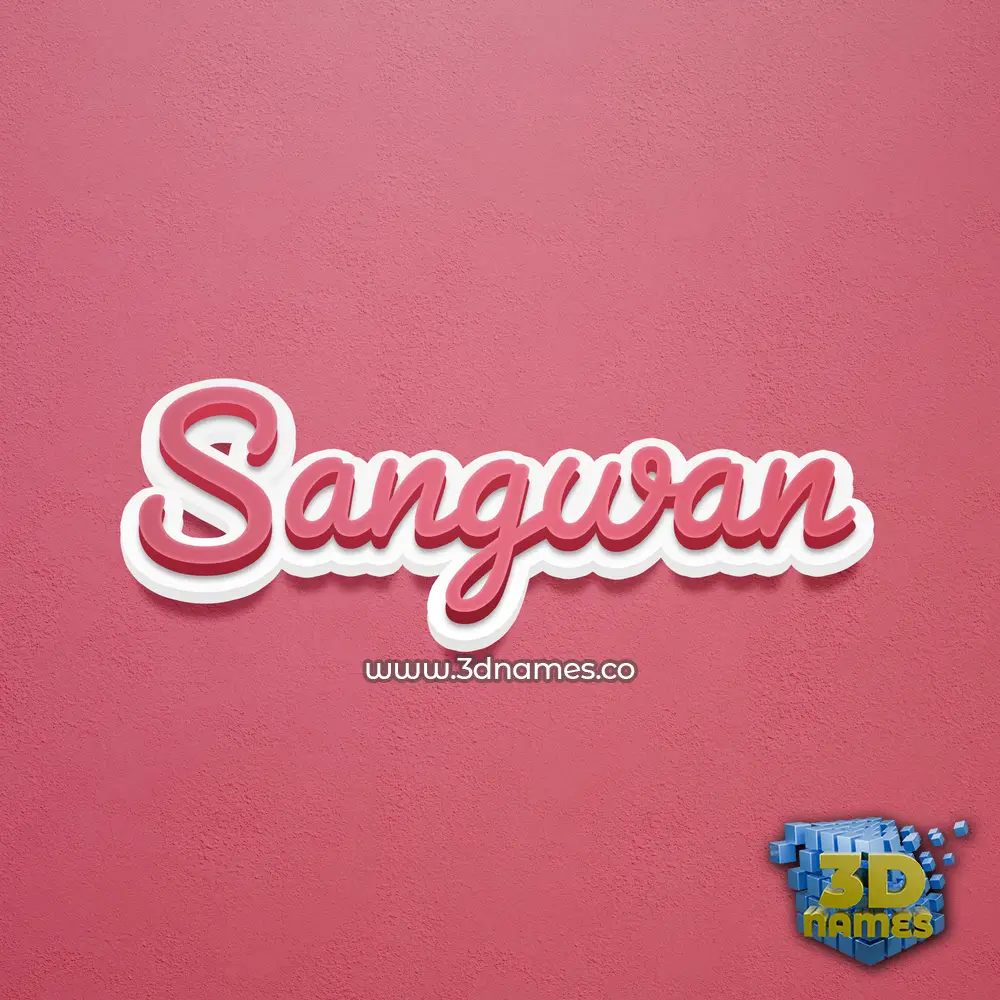 sangwan in Red Scribble style - 3D name wallpaper