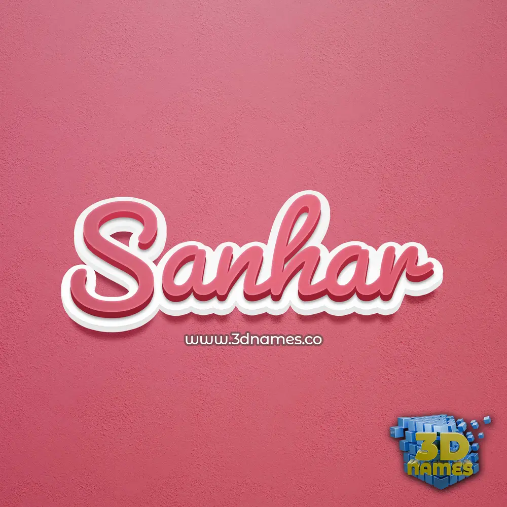 sanhar in Red Scribble style - 3D name wallpaper