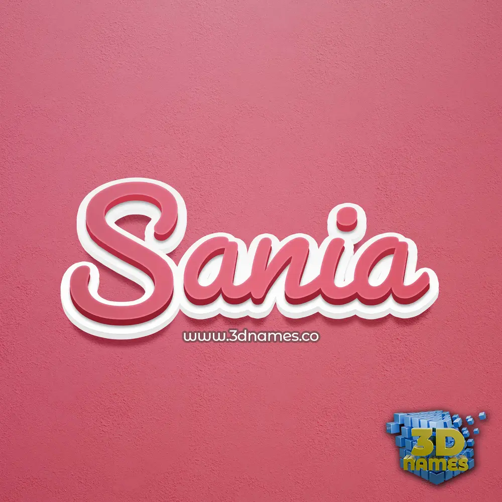 sania in Red Scribble style - 3D name wallpaper