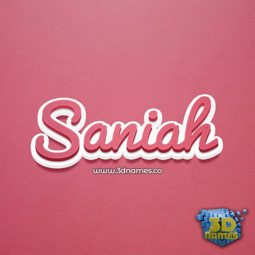 saniah in Red Scribble style - 3D name wallpaper