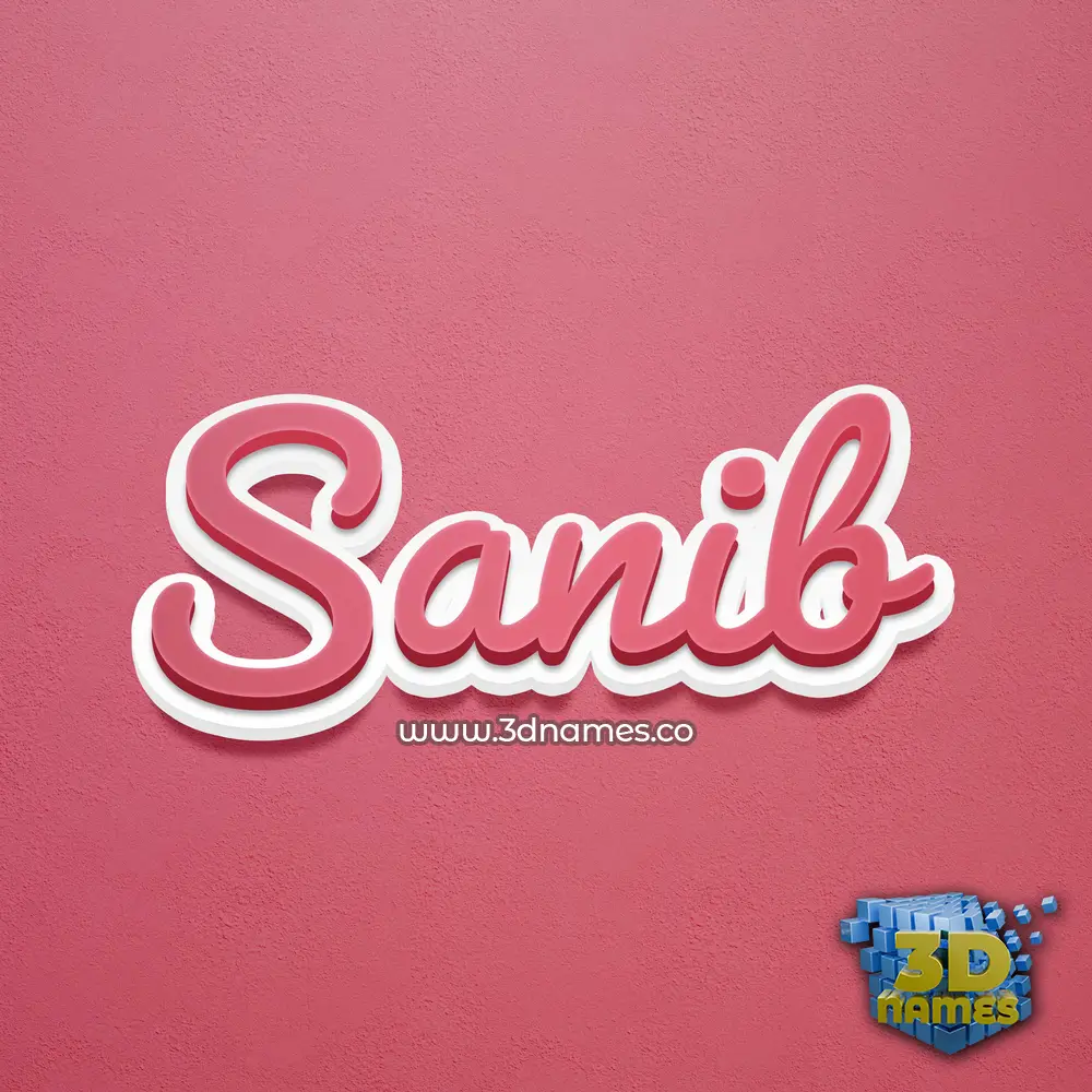 sanib in Red Scribble style - 3D name wallpaper