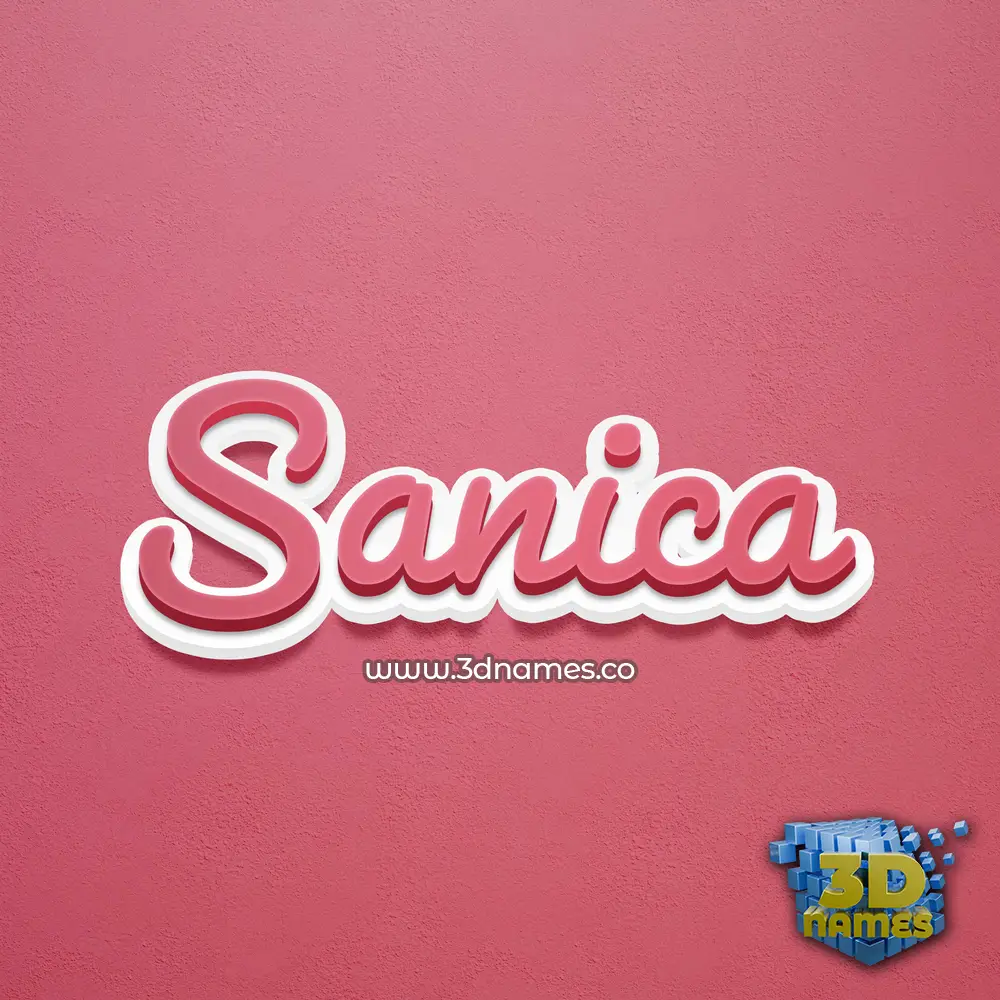sanica in Red Scribble style - 3D name wallpaper
