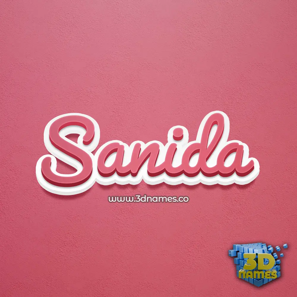sanida in Red Scribble style - 3D name wallpaper