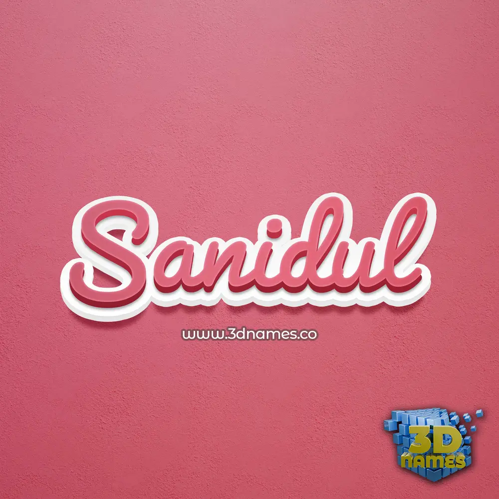 sanidul in Red Scribble style - 3D name wallpaper