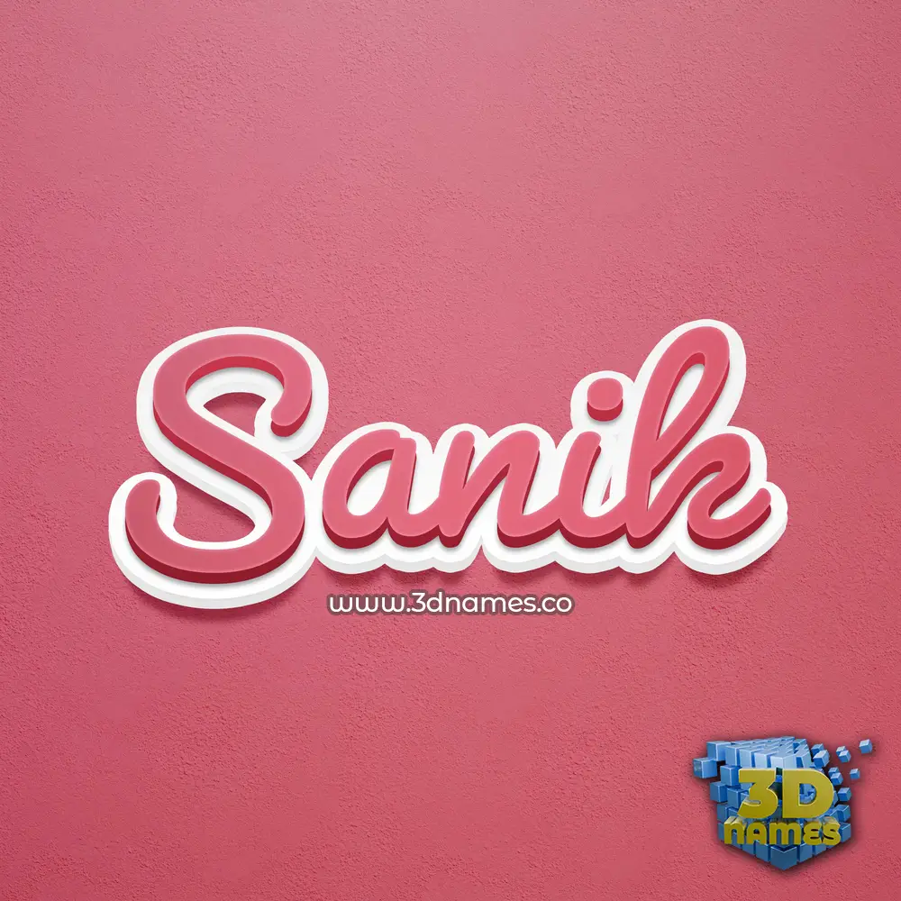 sanik in Red Scribble style - 3D name wallpaper