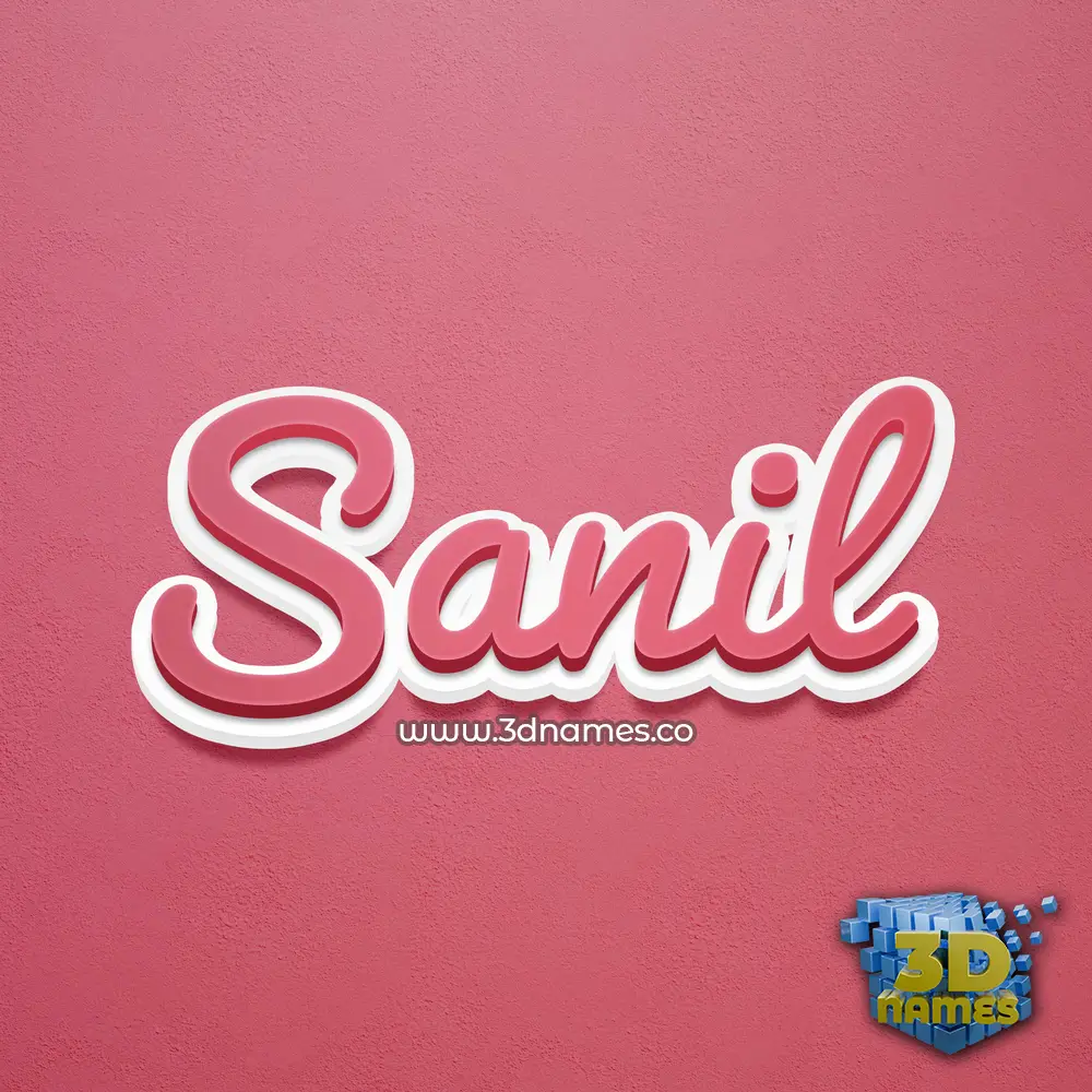 sanil in Red Scribble style - 3D name wallpaper