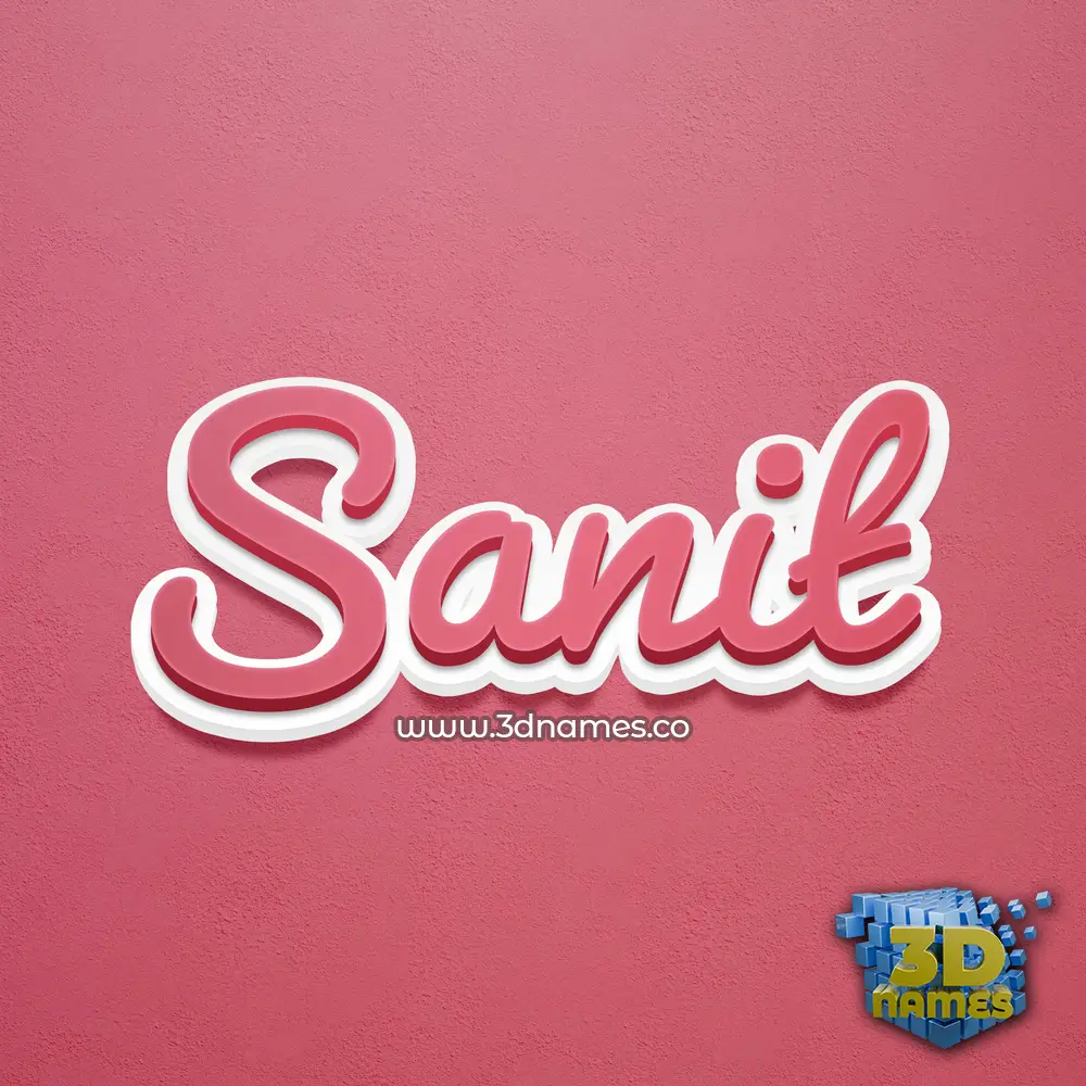 sanit in Red Scribble style - 3D name wallpaper