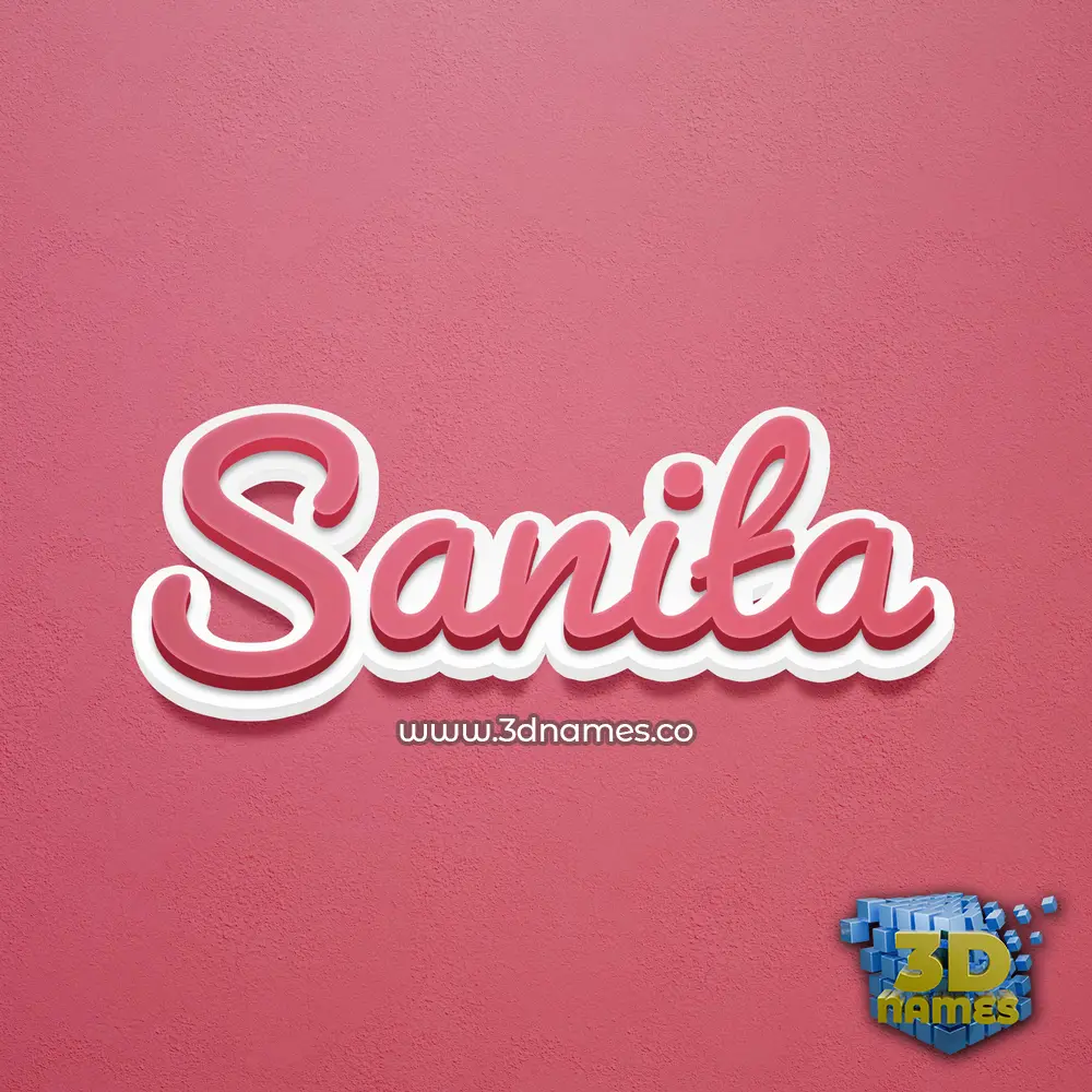 sanita in Red Scribble style - 3D name wallpaper
