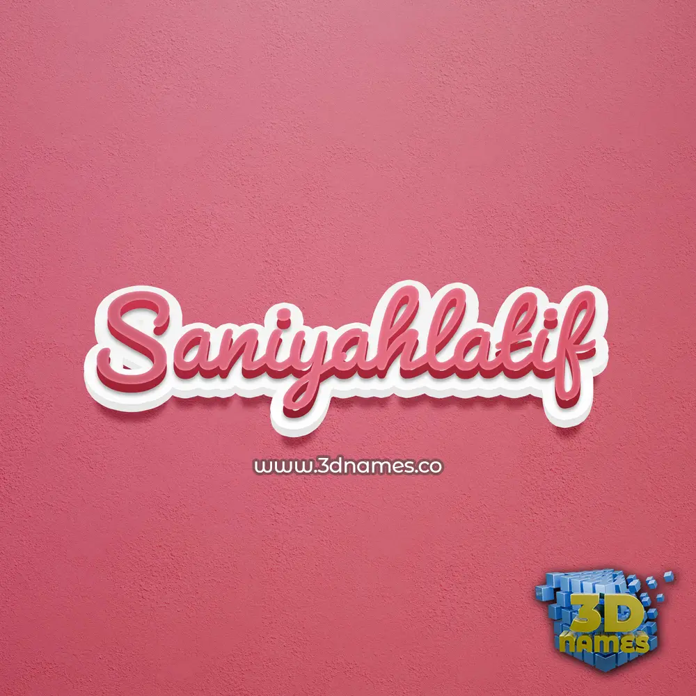 saniyahlatif in Red Scribble style - 3D name wallpaper