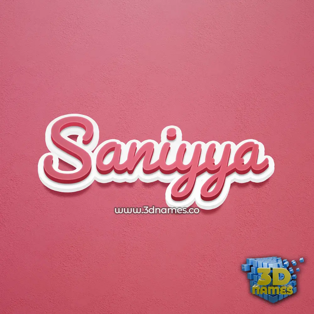 saniyya in Red Scribble style - 3D name wallpaper