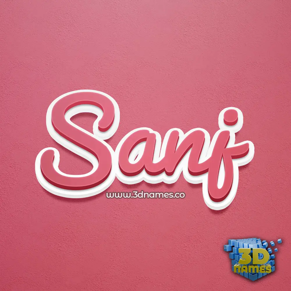 sanj in Red Scribble style - 3D name wallpaper