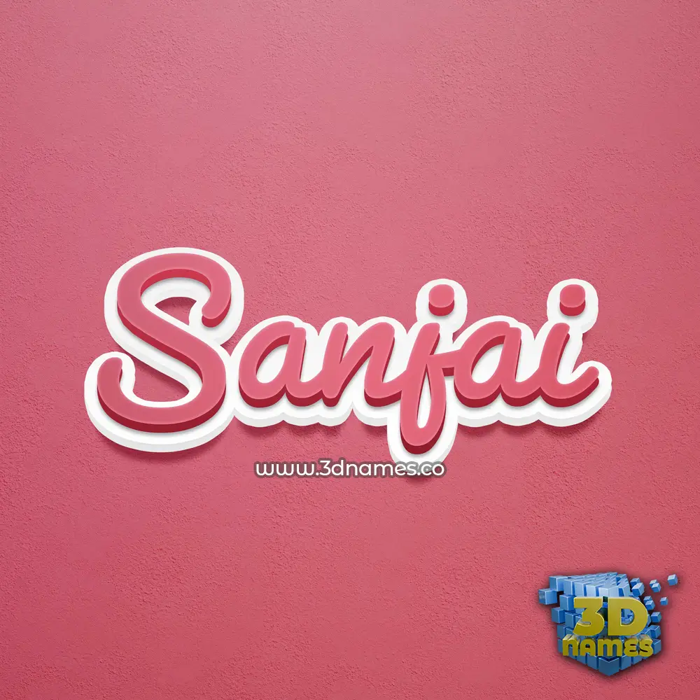 sanjai in Red Scribble style - 3D name wallpaper