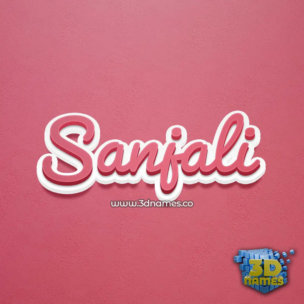 sanjali in Red Scribble style - 3D name wallpaper