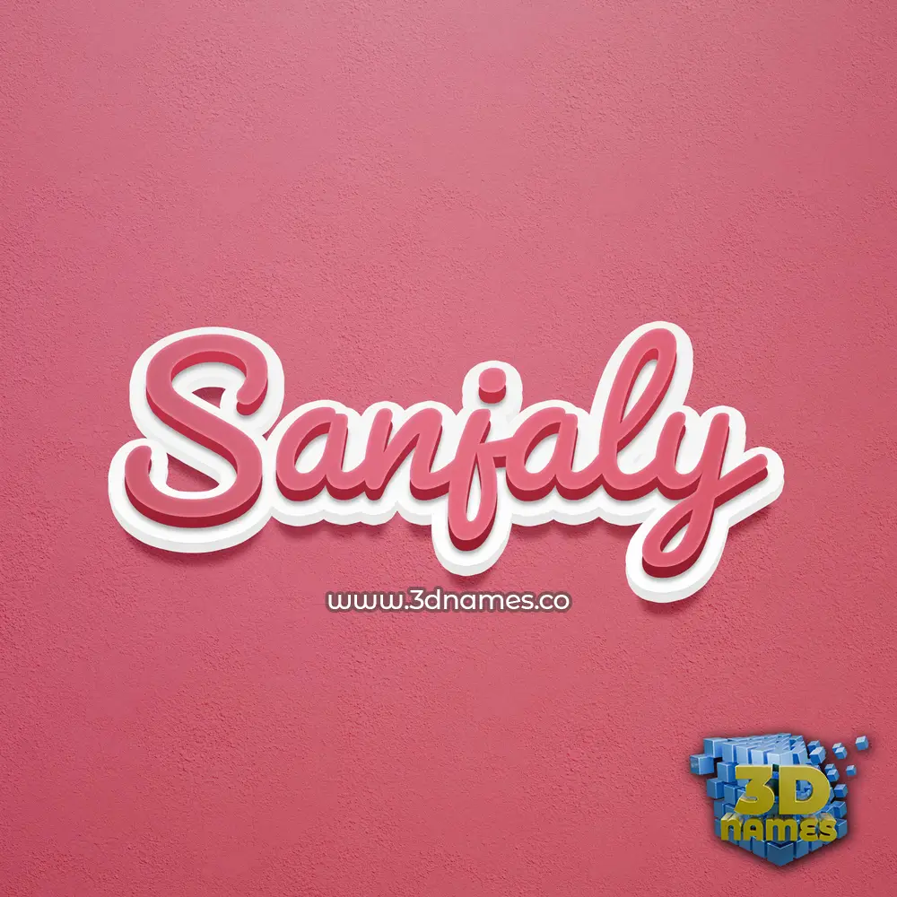 sanjaly in Red Scribble style - 3D name wallpaper