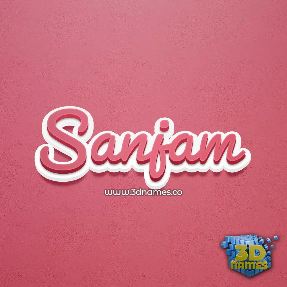 sanjam in Red Scribble style - 3D name wallpaper