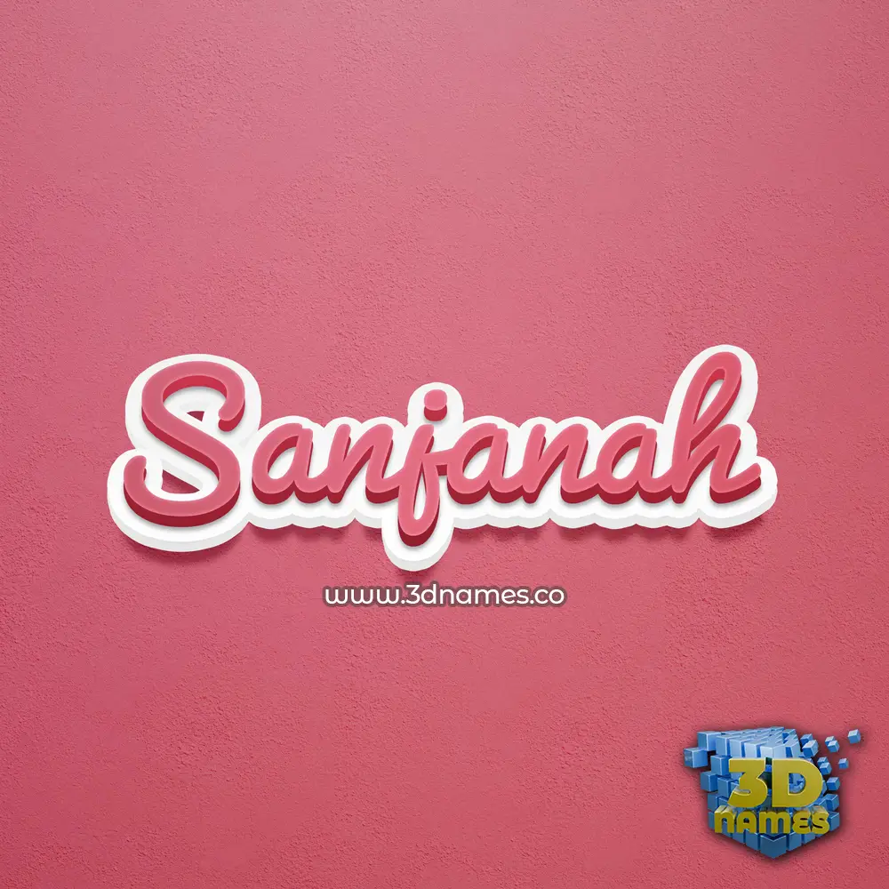 sanjanah in Red Scribble style - 3D name wallpaper