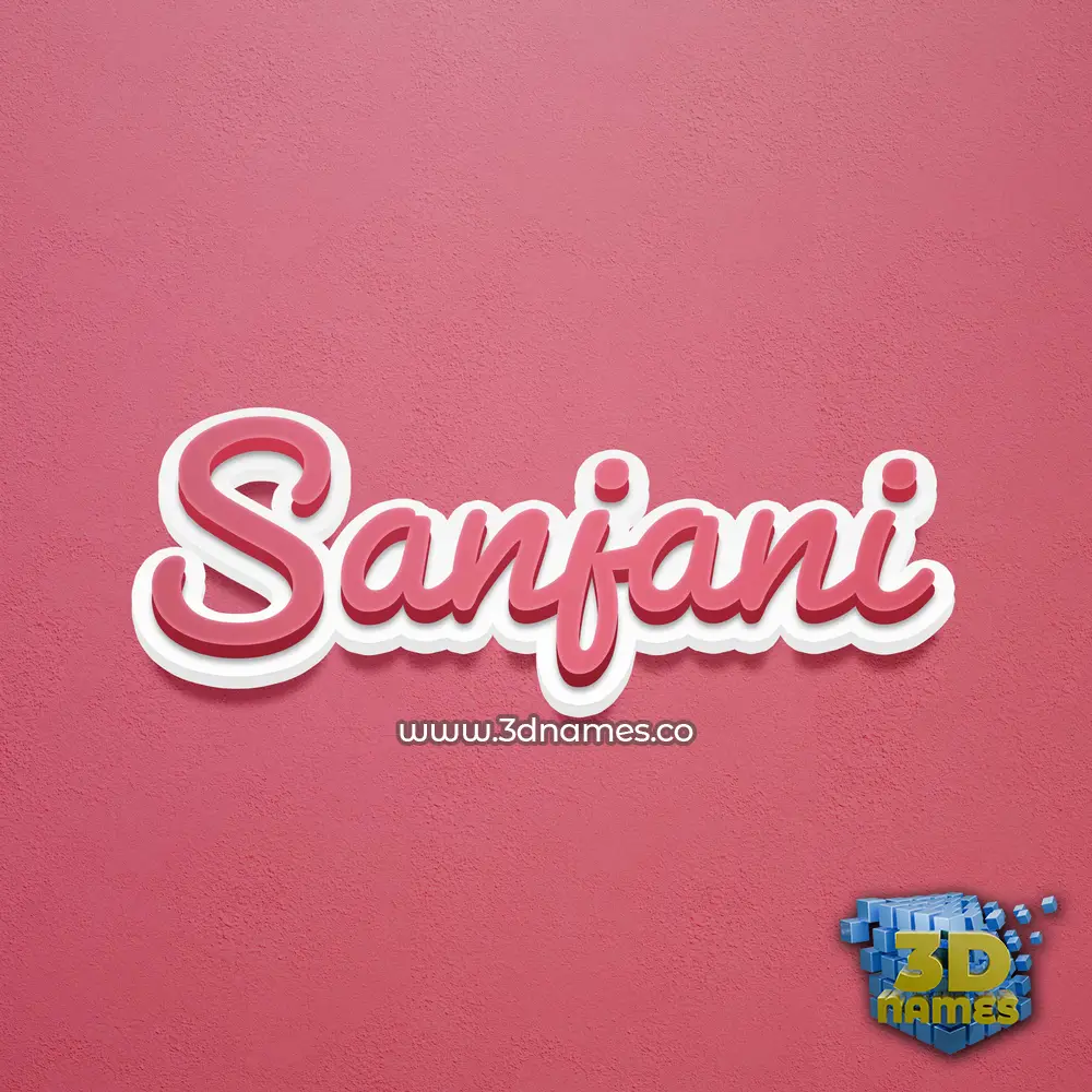 sanjani in Red Scribble style - 3D name wallpaper