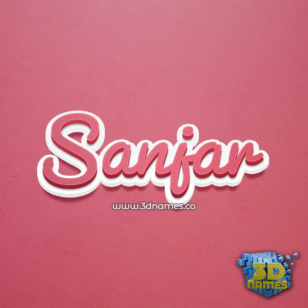 sanjar in Red Scribble style - 3D name wallpaper