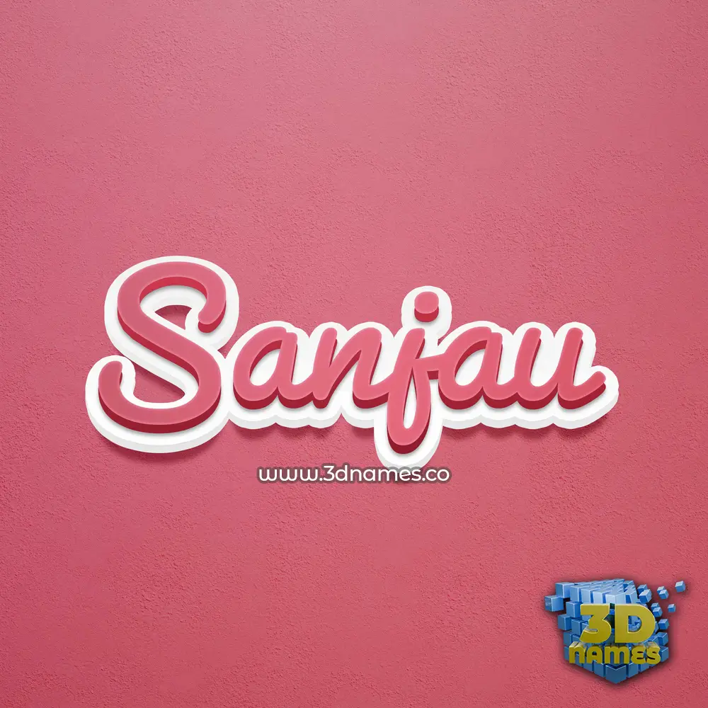sanjau in Red Scribble style - 3D name wallpaper