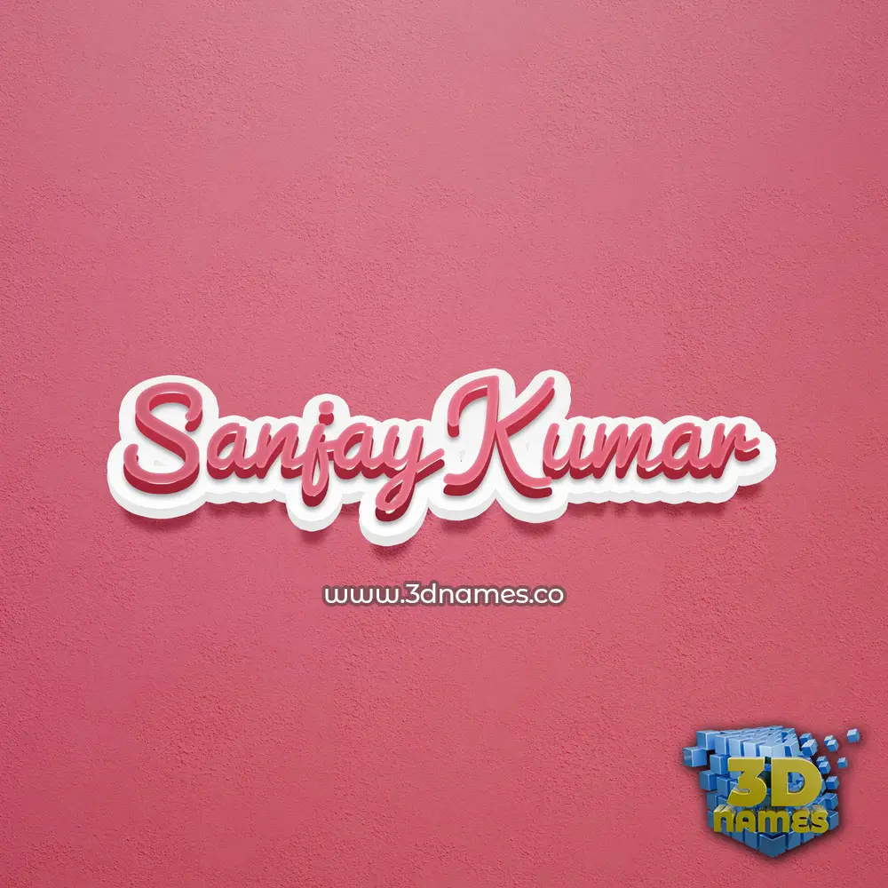 sanjay kumar in Red Scribble style - 3D name wallpaper