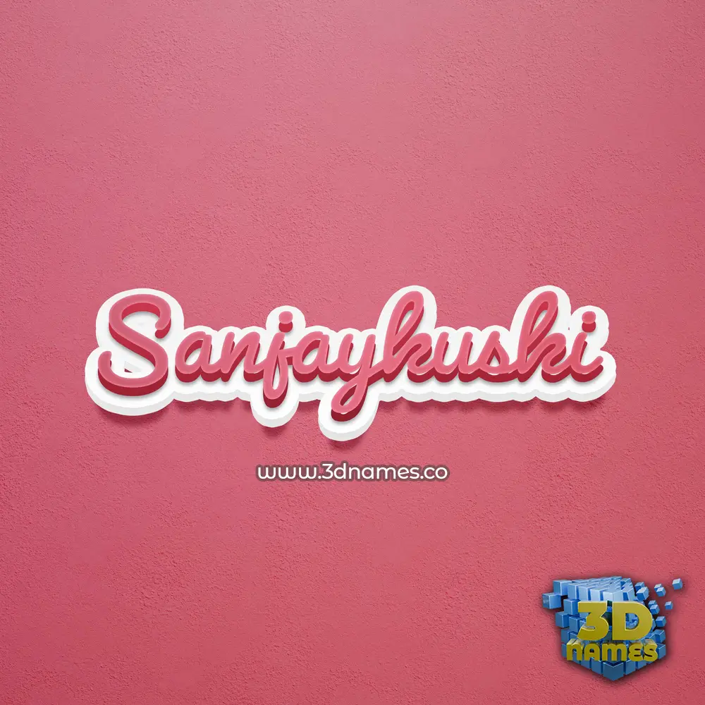 sanjaykuski in Red Scribble style - 3D name wallpaper