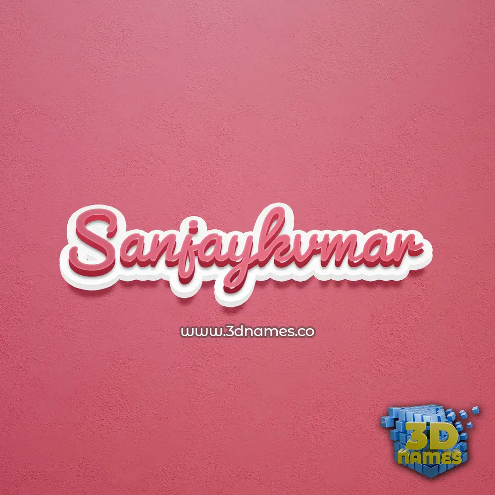 sanjaykvmar in Red Scribble style - 3D name wallpaper