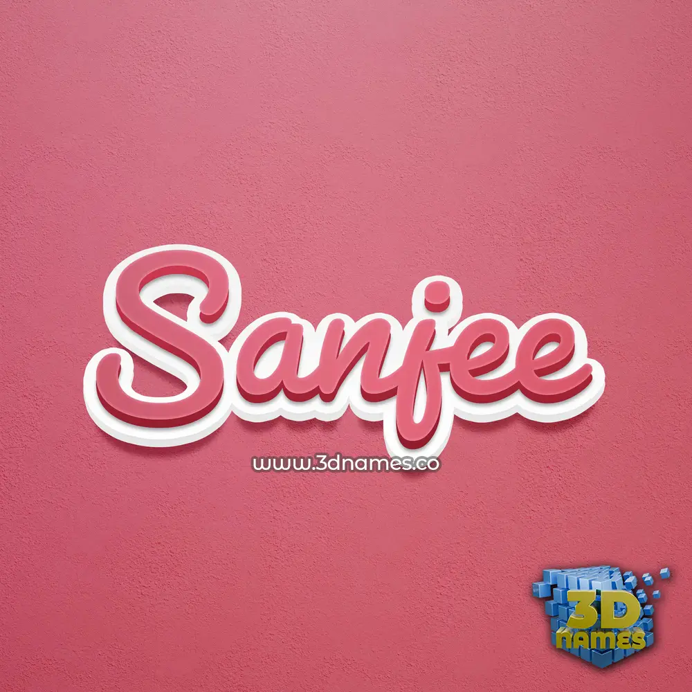 sanjee in Red Scribble style - 3D name wallpaper