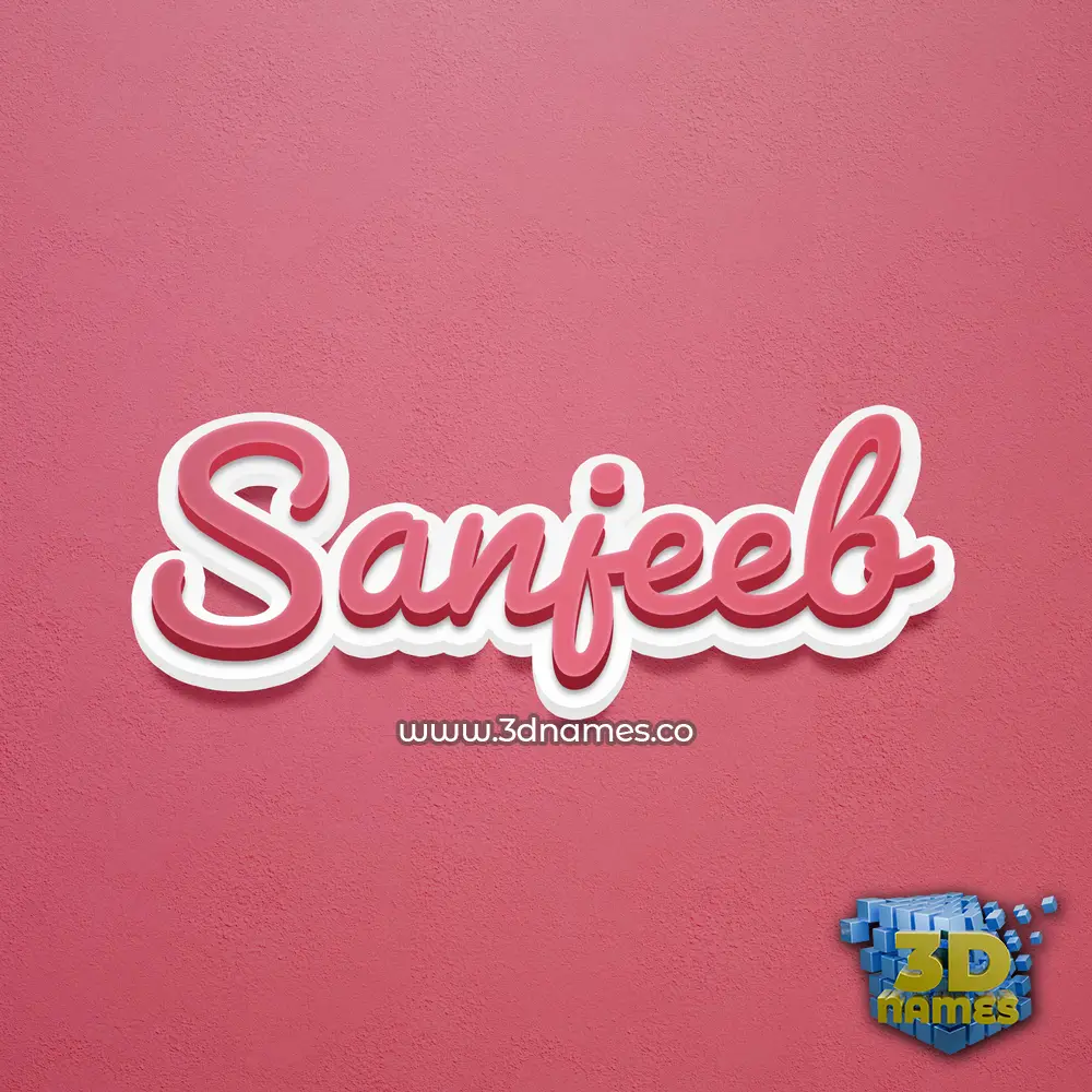 sanjeeb in Red Scribble style - 3D name wallpaper