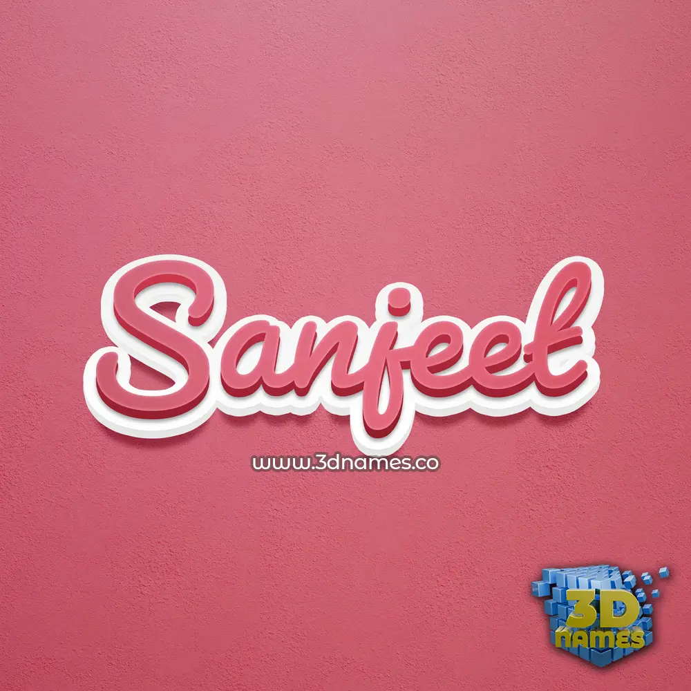 sanjeet in Red Scribble style - 3D name wallpaper