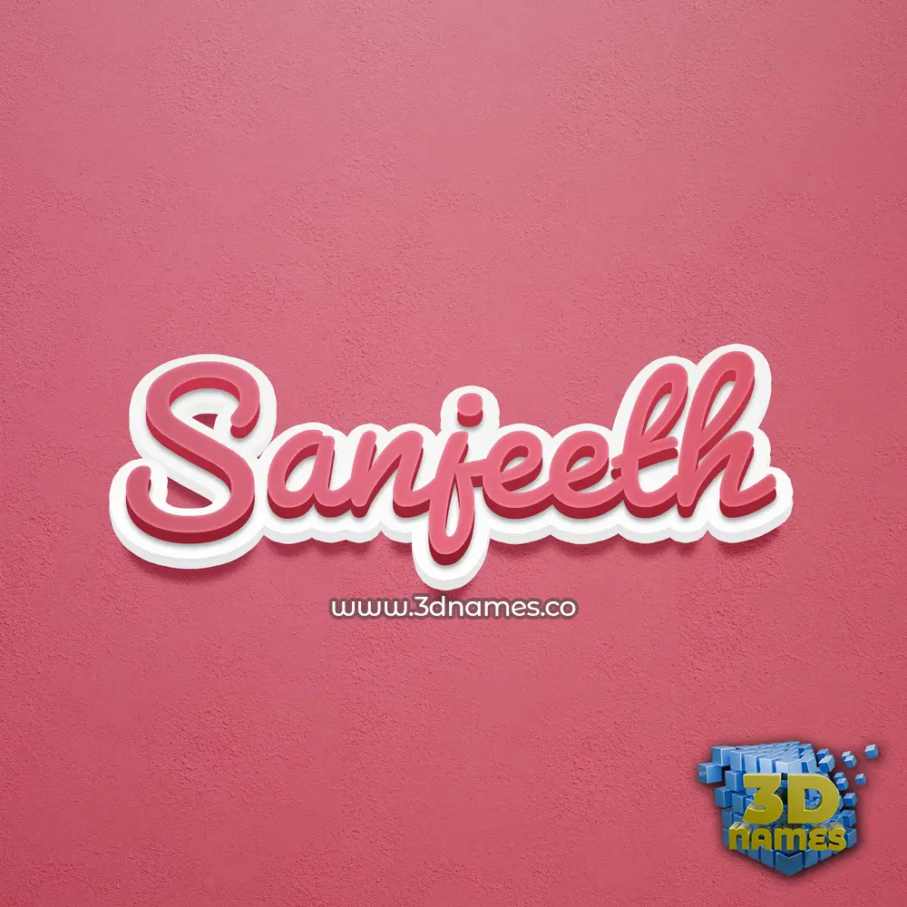 sanjeeth in Red Scribble style - 3D name wallpaper