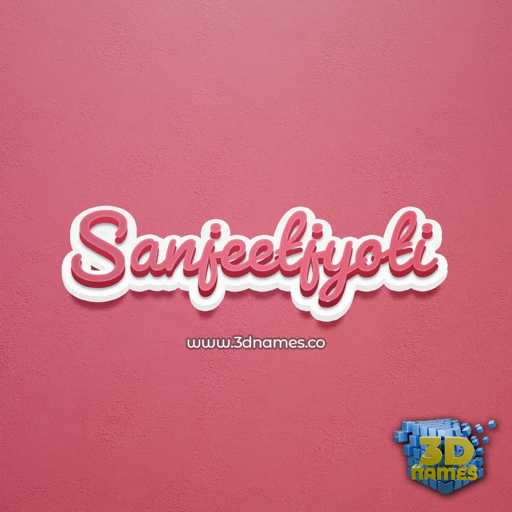 sanjeetjyoti in Red Scribble style - 3D name wallpaper