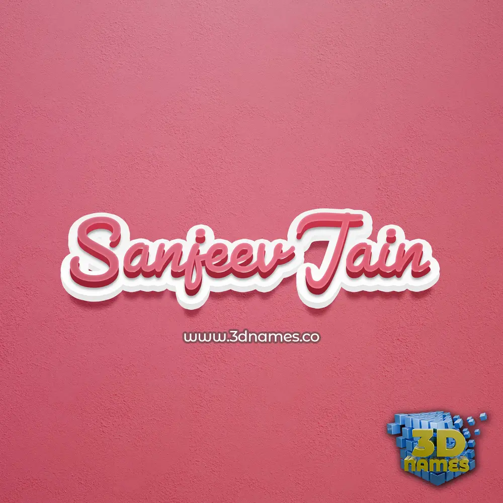 sanjeev jain in Red Scribble style - 3D name wallpaper