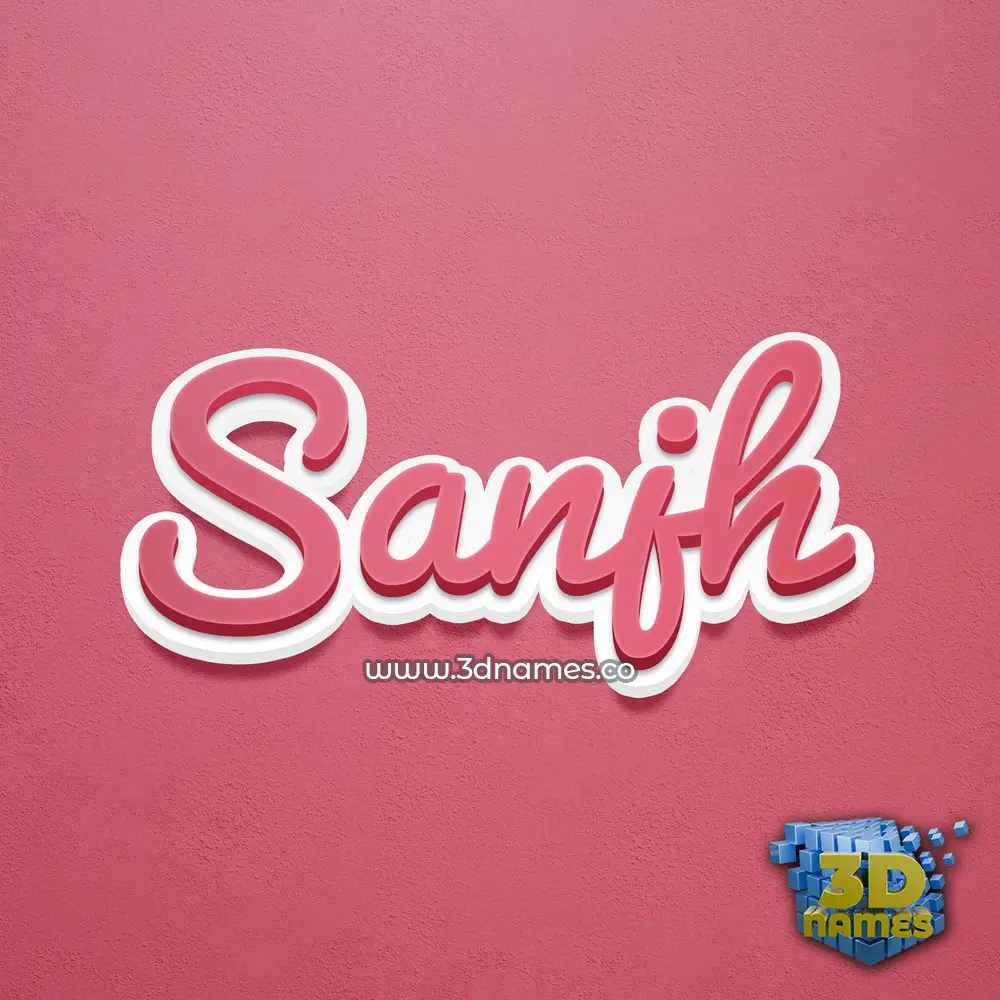 sanjh in Red Scribble style - 3D name wallpaper