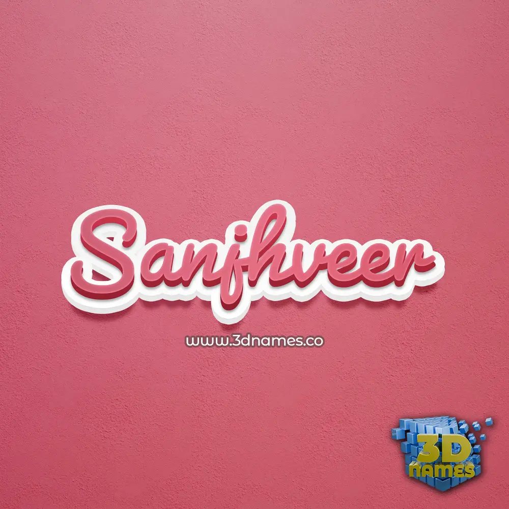 sanjhveer in Red Scribble style - 3D name wallpaper