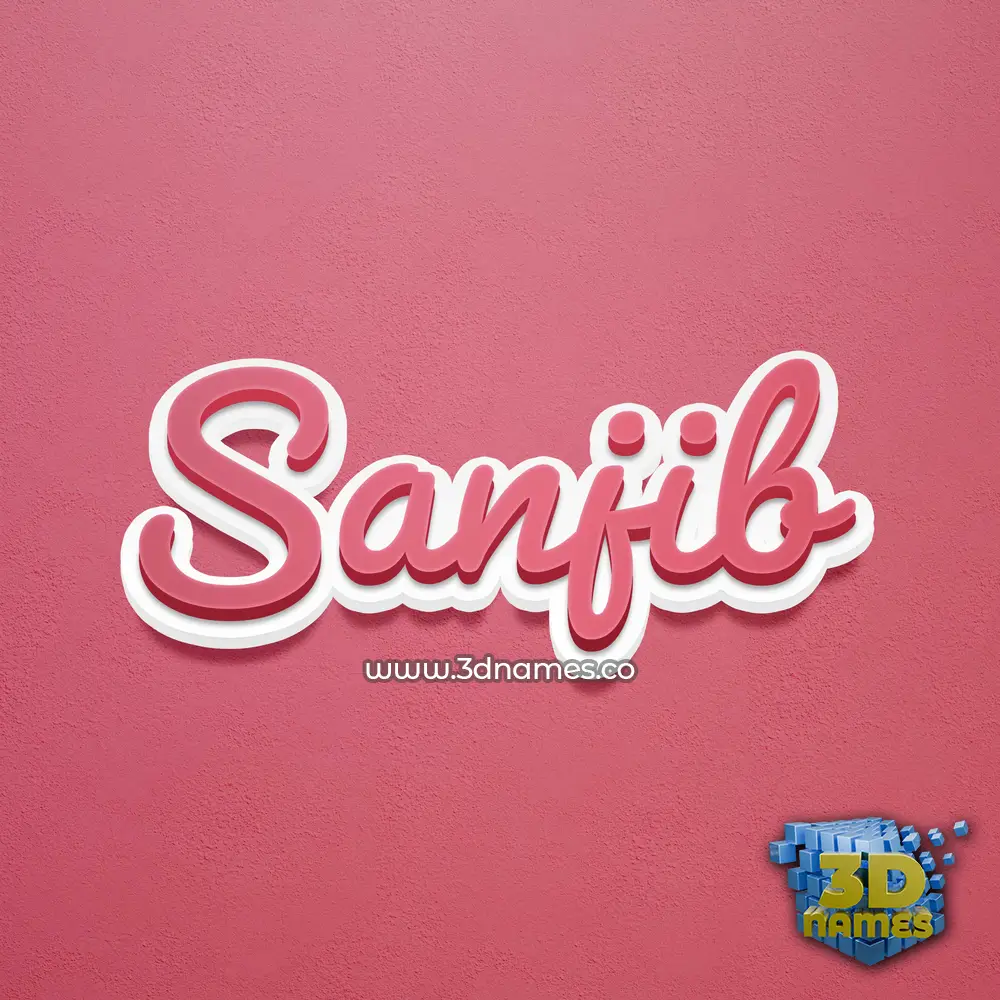sanjib in Red Scribble style - 3D name wallpaper