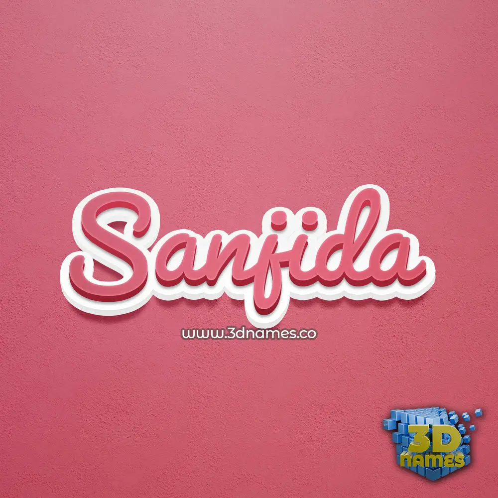 sanjida in Red Scribble style - 3D name wallpaper