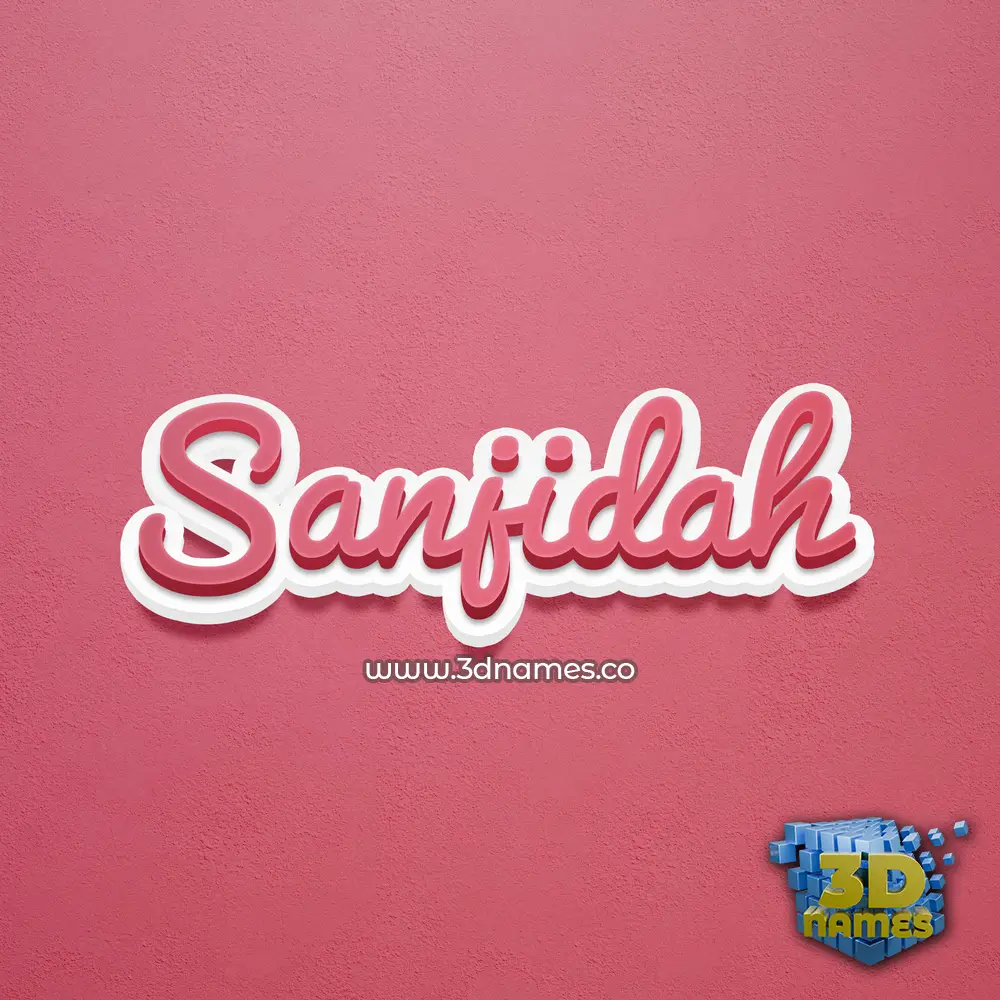 sanjidah in Red Scribble style - 3D name wallpaper