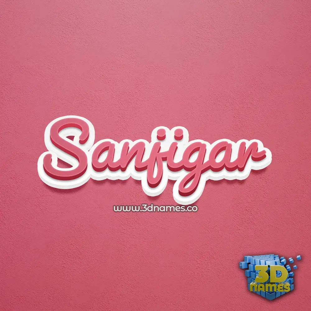 sanjigar in Red Scribble style - 3D name wallpaper