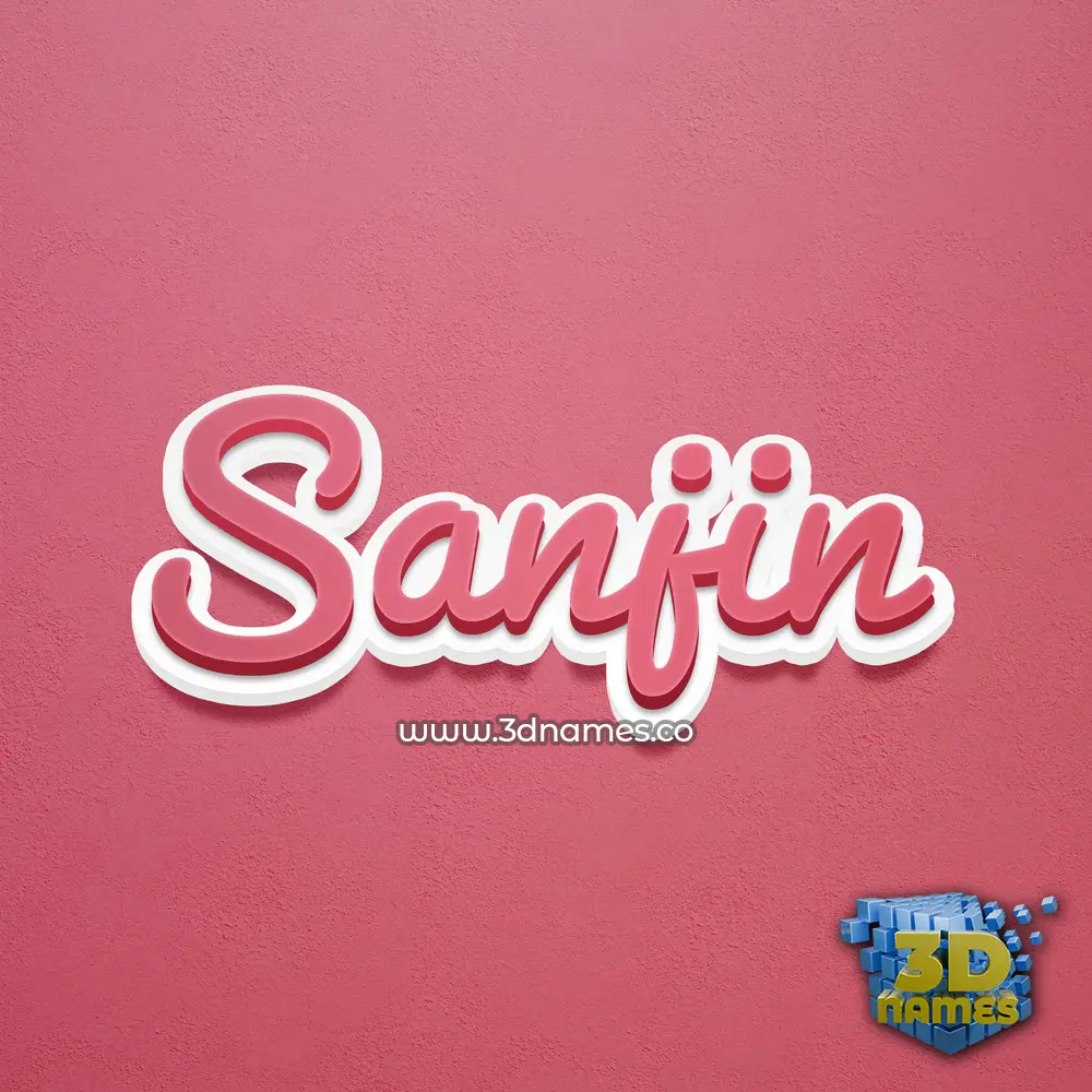 sanjin in Red Scribble style - 3D name wallpaper