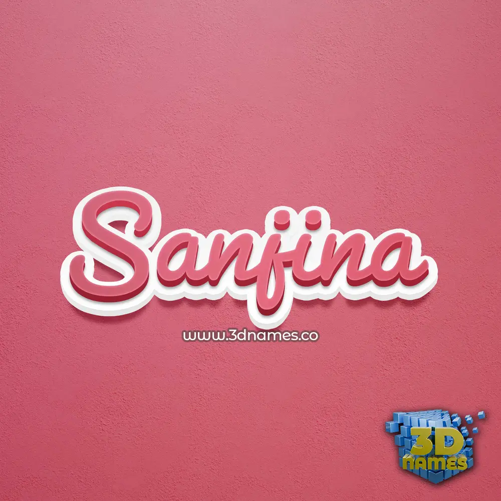 sanjina in Red Scribble style - 3D name wallpaper