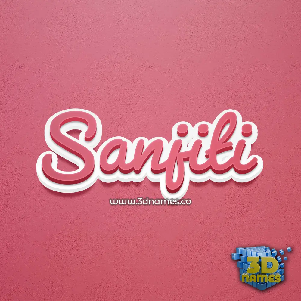 sanjiti in Red Scribble style - 3D name wallpaper