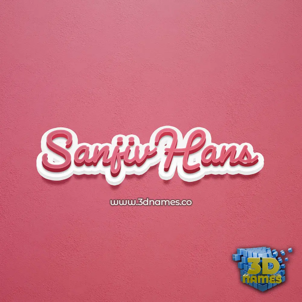 sanjiv hans in Red Scribble style - 3D name wallpaper