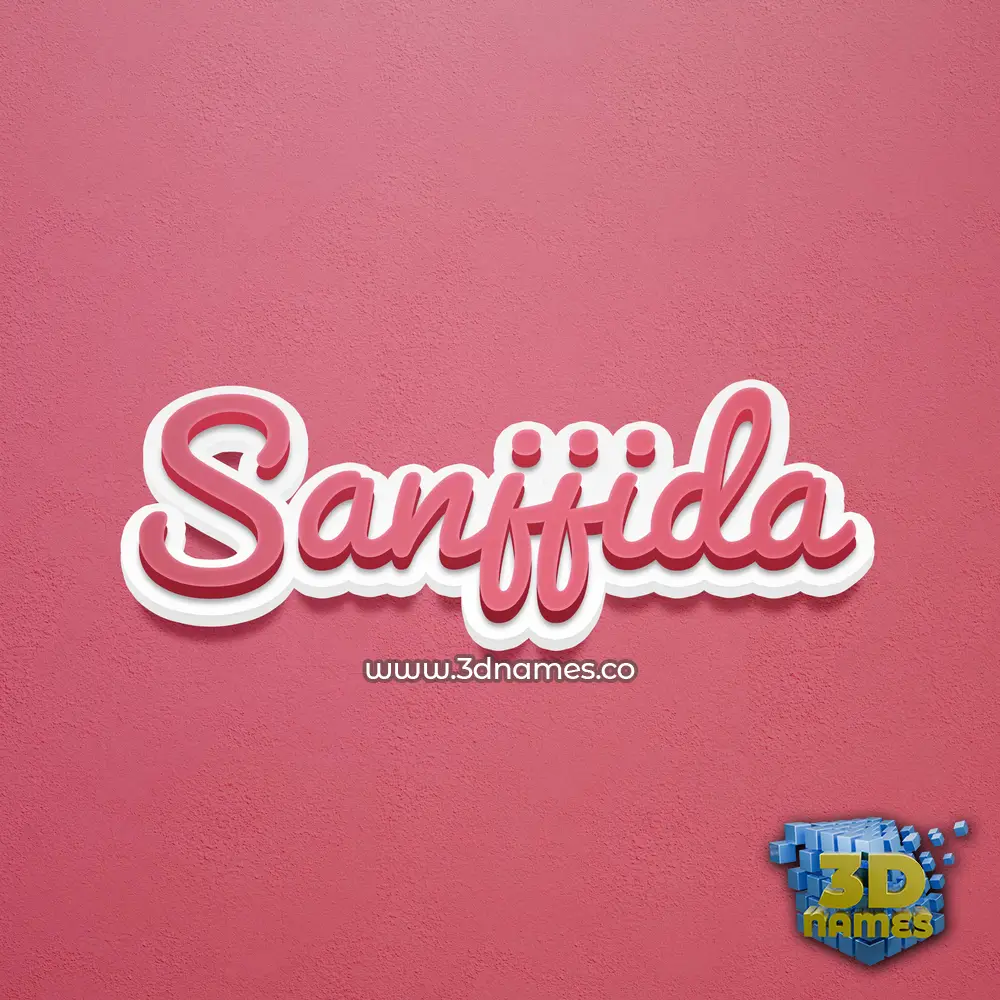 sanjjida in Red Scribble style - 3D name wallpaper