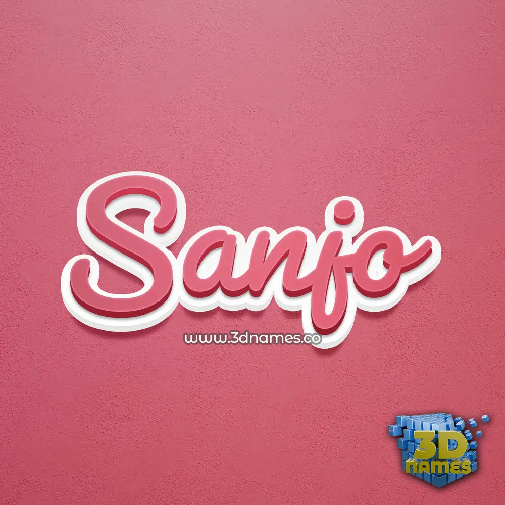 sanjo in Red Scribble style - 3D name wallpaper