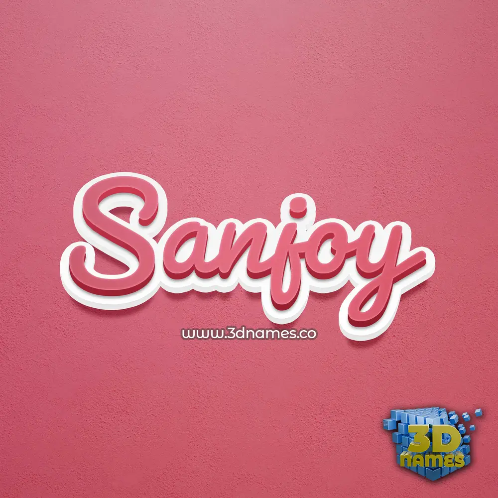 sanjoy in Red Scribble style - 3D name wallpaper