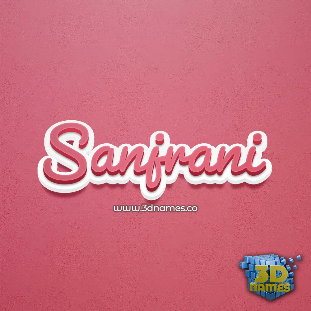 sanjrani in Red Scribble style - 3D name wallpaper