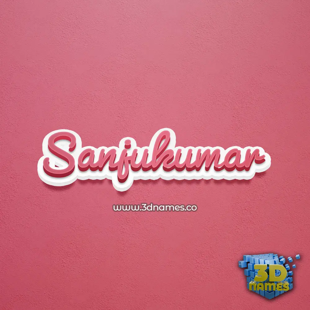 sanjukumar in Red Scribble style - 3D name wallpaper
