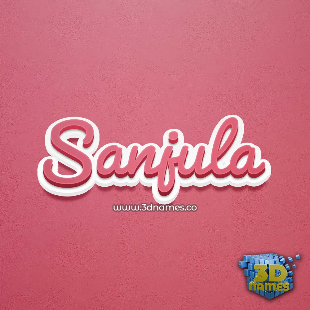 sanjula in Red Scribble style - 3D name wallpaper