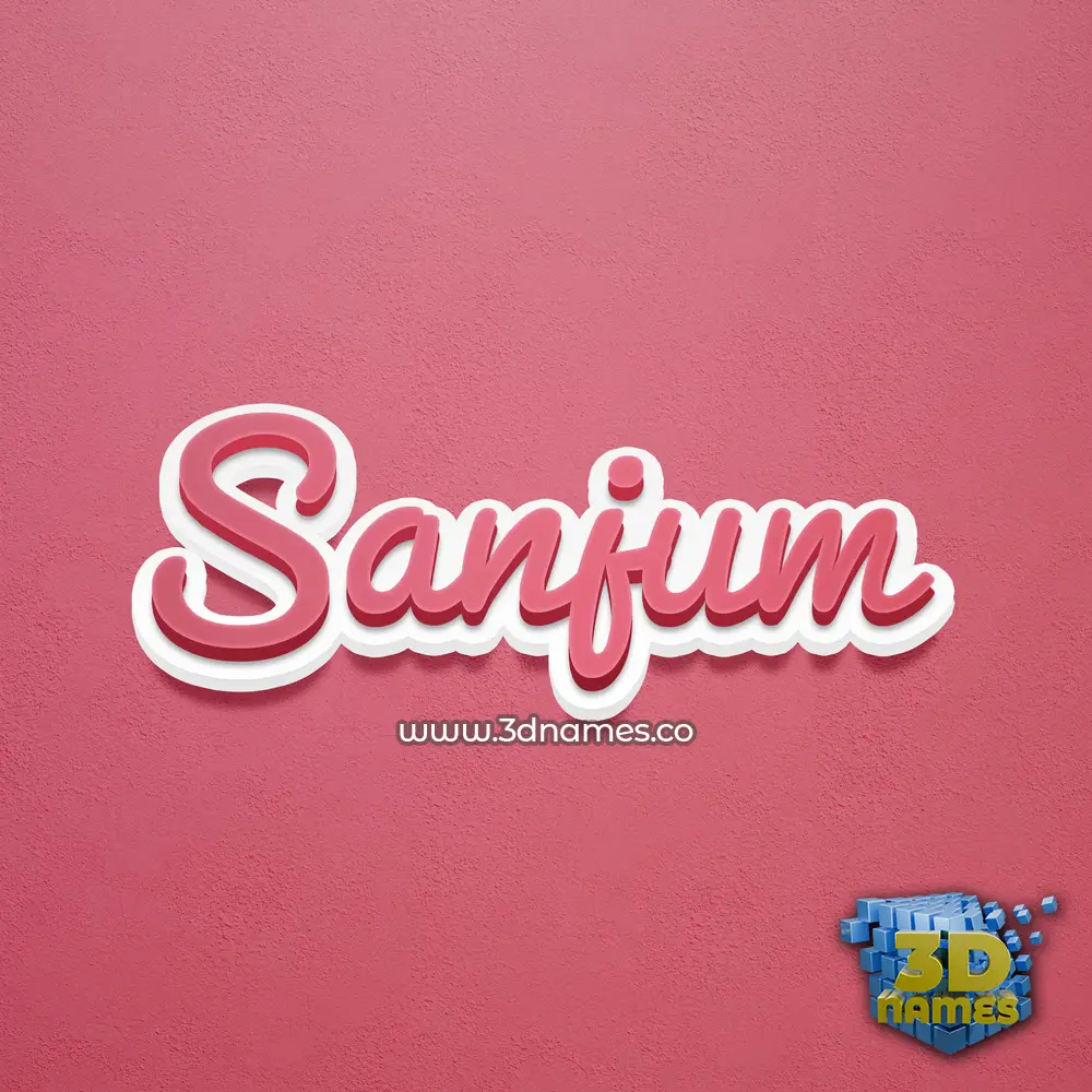 sanjum in Red Scribble style - 3D name wallpaper